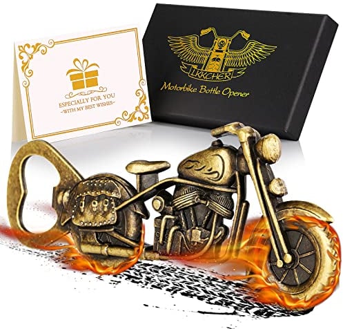 LKKCHER Motorrad Bier Flaschenöffner, Geburtstagsgeschenk für ihn Papa, Motorrad Bier Geschenke für Männer, Valentinstag, Vatertagsgeschenk Geburtstagsgeschenk für Männer, Papa, Ehemann, Freund, Opa