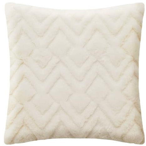 Atmosphera - Kissen Mara - fausse Fourrure - Blanc - 45x45 cm - Weiß