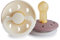 FRIGG Mondphase Latex Nacht Leucht-Schnuller | Schnuller 2 Packung | Symmetrischer Sauger in Kirschform | BPA-frei | Hergestellt in Dänemark | (Cream Night/Twilight Mauve Night, Größe 2 (6-18 Monate))
