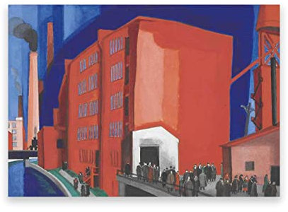 Landschaftsdrucke. Berühmte Gemälde von Oscar Bluemner. 'NRA' Reproduktionsposter. Leinwand-Wand-Kunst-Wohnzimmer-Dekor-Bild. 30 x 48 cm (11,8 x 18,9 Zoll) rahmenlos