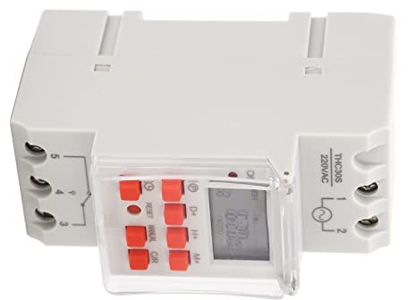 Programmateur Pour Chauffe Eau Électrique, Interrupteur Horaire, Commutateur de Minuterie Numérique 30 A Affichage LCD de Minuterie 1 Seconde Programmateur Digital Relais Temporisé 220V
