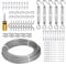fshihine 50M Garden Wire Rope Kit with Turnbuckles, 2mm PVC Coated Stainless Steel Cable, Garden Wire for Climbing Plants, Fence, Trellis, Outdoor String Light Hanging