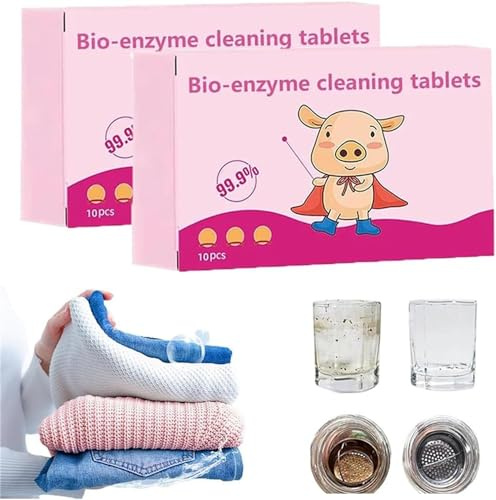 Multifunktionale Bio-Enzym-Reinigungstabletten, explosives Bio-Enzymsalz, aktives biologisches Enzym-Waschen, leistungsstarke Fleckenentfernung, Bio-Enzym-Reinigungstabletten für Kleidung, Vorhänge,