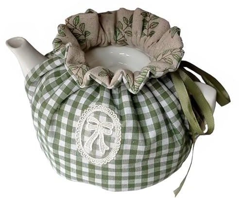 Cotton Tea Cosy, 2 Pieces Vintage Floral Kitchen Tea Pot dust Cover, Home Kitchen Decor Universal Fit Keep Warm Black Tea Green Tea Maté Tea Coffee Pot Cover