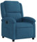 vidaXL Fauteuil Inclinable, Chaise de Relaxation avec Dossier et Repose-Pied, Siège Inclinable, Fauteuil TV de Salon, Moderne, Bleu Velours
