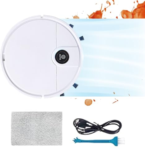 Robot Vacuum Cleaner, Sweeping, Mopping and Vacuuming 3-in-1 Vacuum Cleaner, Mute Intelligent Ultra-thin Auto Sweeping Robot1500mAh For Home, 90 Mins Runtime, Good for Pet Hair, Carpets, Hard Floors