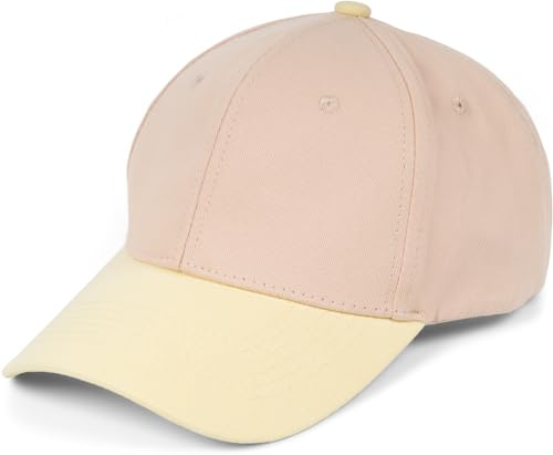 styleBREAKER Unisex Baseball Cap zweifarbig Pastell oder kräftig | 6-Panel Cap Mehrfarbig verstellbar mit Schnalle | Sommer Basecap aus Baumwolle, Farbe:Beige-Gelb