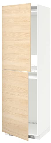 METOD Hochschrank für Kühl-/Gefrierschrank, 60x60x200 cm, Weiß/Askersund Light Ash Effect