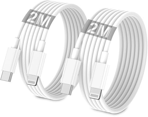 ZMHPJQ Câble USB C Lightnning 2M-Lot de 2 [Certificat MFi] Rapide Type C Câble Charge Chargeur Type C Câble Chargeur pour iPhone 14 13 12 Pro Max Mini/11/XS/X/8 Plus/2020 SE/iPad
