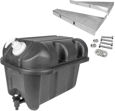 Réservoir d'eau 18 l pour camion voiture avec support + distributeur de savon, vis, remorque, camping-car