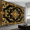 Schwarz Und Gold Vlies Fototapete Tapete, Barock-Muster Jugendstil Dekoration für Schlafzimmer, Wohnzimmer, Büro, Flur, Größe 250 x 175 cm (WxH) Wandtapete Wanddeko