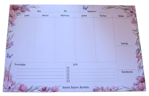 KEKA Wochenplaner, A3, 52 Blatt für 52 Wochen, undatierter Schreibtisch-Wochenplaner, 42 x 29,7 cm, ideal für Studenten, Gegner, Lehrer