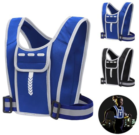 Running Hydration Vest Backpack, Lightweight Adjust Chest Straps Water Daypack with Water Bottle Pocket, Breathable Reflective Insulation Pack for Women Men Hiking Cycling Climbing Marathon