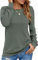 Damen Pullover Lässig Langarmshirt Elegant Herbst Winter Rundhals Sweatshirt Langarm Shirts Loose Plissee Oberteile Grün S