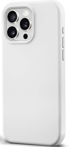 Cover Liquido Silicone Antiurto Compatibile per iPhone 13 Pro Max, Protezione Completa, Copertura 3 Strati con Fodera in Microfibra, Bianco (Bianco)