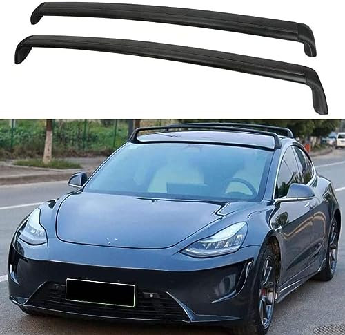 HEAU 2 Stück Dachträger für Tesla Model 3 2021, Aluminium Dachgepäckträger, Auto Gepäckträger, Relingträger Dachregal, Top Crossbar ZubehöR