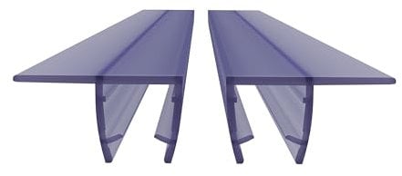2pz Guarnizione Box Doccia Gocciolatoio Verticale PVC F-Shape per vetro 4mm 5mm 6mm Lunghezza 200cm Baffo 10mm Design Italiano Facile da Installare Packaging Ultraresistente Riducibile