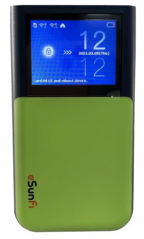 Sunhans eSunFi SHFiEL62 5G eSim Mobile Hotspot Router Router WiFi portatile, con slot per scheda SIM, fino a 32 terminali WiFi, pannello touch da 2,4 pollici, WiFi6, per casa/lavoro/viaggio (EAU)