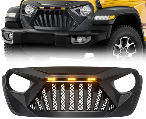 MHysa Auto Griglia Anterior Griglie Radiatori Compatibile con per Jeep Wrangler JL Gladiator JT 2018-2023