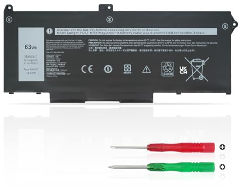 KXRSII RJ40G Batterie pour Dell Latitude 15 5520 Latitude 14 5420 Precision 15 3560 Series M033W 01K2CF 075X16 WY9DX P137G P137G001 P104F P104F001 0WK3F1 0M3KCN 4 Cell 15.2V 63Wh 3941mAh