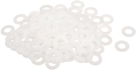 QUARKZMAN 120 Pcs Arandelas Planas, Pasacables de Nylon M10 10Mm Id 20Mm Od 1Mm de Grosor Arandela Lisa Arandelas de Plástico para Juntas de Hojas de Plástico Espaciador, Blanco
