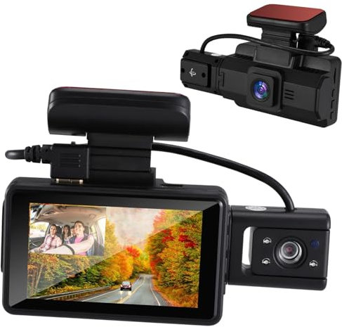 Mobestech Dual Lens Driving Recorder Car Front Dash Camera Night Vision Parking Mode for Truckers and Auto Use