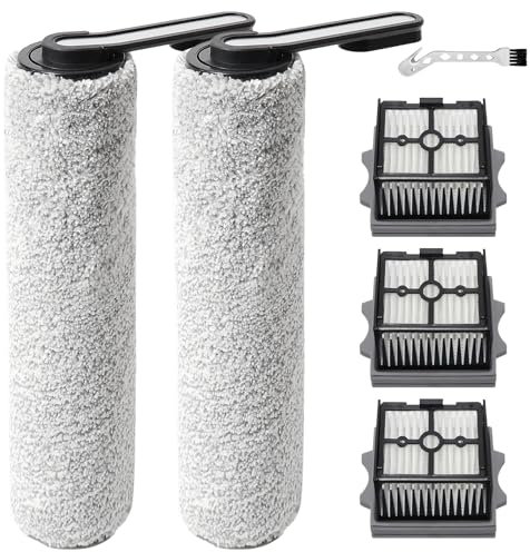 KiimSin Spazzole rullo accessori per Tineco Floor One S5 Combo/ S5 Combo Power Kit Parti di ricambio aspirapolvere umido e secco, 2 spazzole rullo + 3 Filtro + 1spazzole