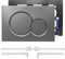 Tokenhigh Toilet Flush Button Flush Plate for Geberit Sigma 01, Dual Flush Actuator Plate Toilet Parts, Flushing Plate with Flush Lever Set, Toilet Flush Button Panel (Gun Grey)