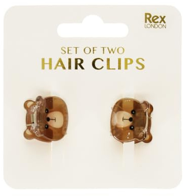Mini hair claw clips (set of 2) - Brown bears