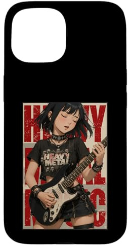 Japanische Anime Girl E-Gitarre Goth Musik Liebhaber Frauen Hülle für iPhone 15