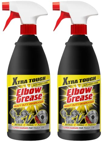 M1SS Heavy Duty Degreaser 1L - Elbow Grease Xtra Tough All-Purpose Cleaner for Grime, Grease, Oil, and Stubborn Messes on Metal, Plastic, and Tools - Solvent-Free Black - 2 Pack 1000ml