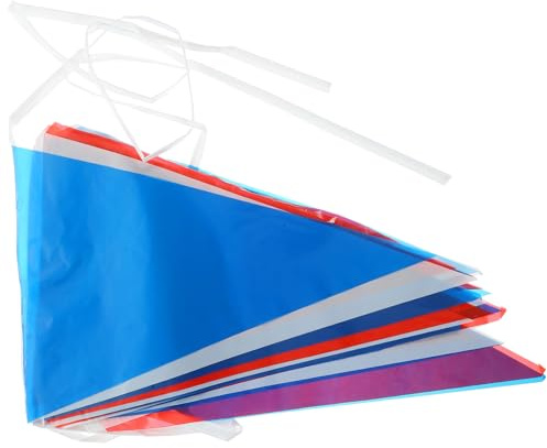 Gogogmee Patriotisches Usa Partybanner Rot Weiß Blau aus Stoff 25 Dreieckige Fahnen 10m Girlande für Unabhängigkeitstag Schulfest und Garten
