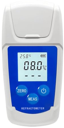 CashMuch Digitales Zuckermessgerät mit wasserdichtem Design, 0-32% und 0-55% Bereich, automatische Temperaturkompensation für Lebensmittel- und Getränketests