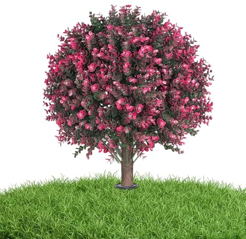 Künstliche Sträucher, 58,4 cm, UV-beständiger Buchsbaum, künstliche Pflanzen, für Garten, Terrasse, Rasen, Weg, Gehweg, Landschaft, Heimdekoration, Büro, Hotel