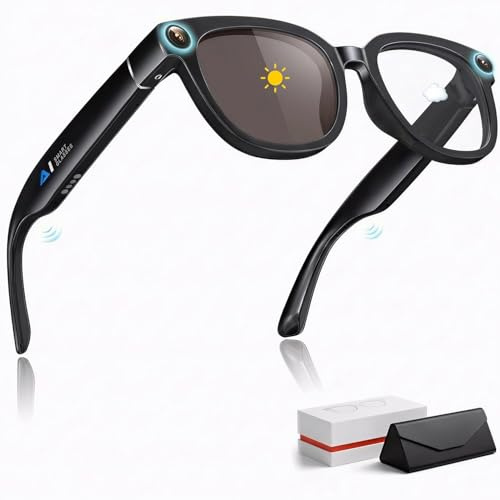 AI Smart Glasses, 13MP HD Camera Glasses, Photochromic Color-Changing Lenses, AI Assistant for Real-Time Translation, 290mAh Battery Offering 10 Hours of Runtime