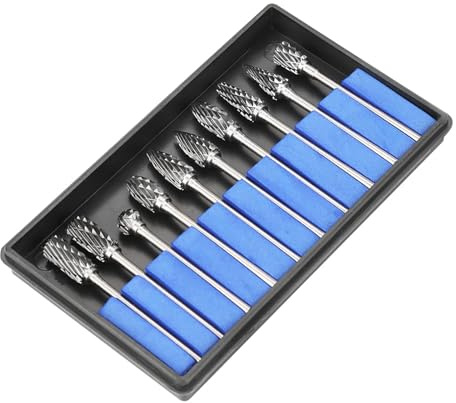 CUOFYUNL 10 Uds. Juego de herramientas de tallado metalúrgico de limas rotativas de acero de carburo de tungsteno de 3x6mm