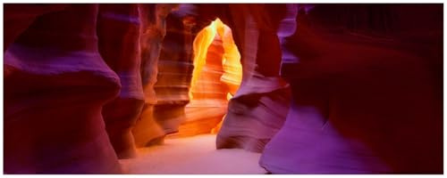 Wallario Küchenrückwand selbstklebend 115 x 50 cm, Motiv: Felsschlucht in Arizona USA - orange und violett | Spritzschutz abwischbar & pflegeleicht