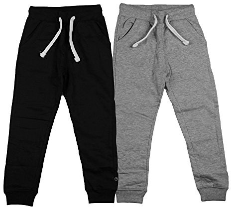 Minymo Garçon Minymo 2er Pack Sweat Pants/freizeithose Für Jungen Pantalon Not Applicable, Multicolore (Dunkel Grau/Schwarz 193), 146