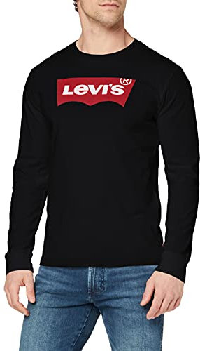 Levi's Men's Long-Sleeve Standard Graphic Tee T-Shirt, Stonewashed Black, M