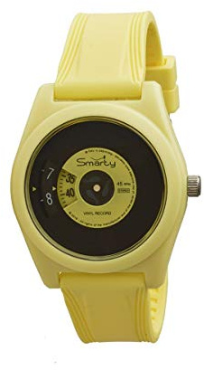 Smarty Vinyl Unisex Armbanduhr Silikon Gelb SW045A08