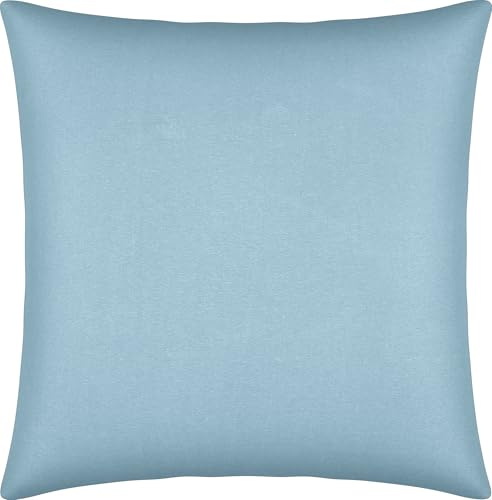 Erwin Müller Kissenbezug, Kissenhülle Single-Jersey Murnau - hellblau Größe 80x80 cm - bügelfrei, strapazierstark, elastisch, mit Reißverschluss