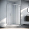 SIRHONA Porte de douche 100 x 185 cm coulissante, Porte douche extensible Paroi en niche verre trempé pour douche, chromé Cabine de douche coulissante, verre 6mm