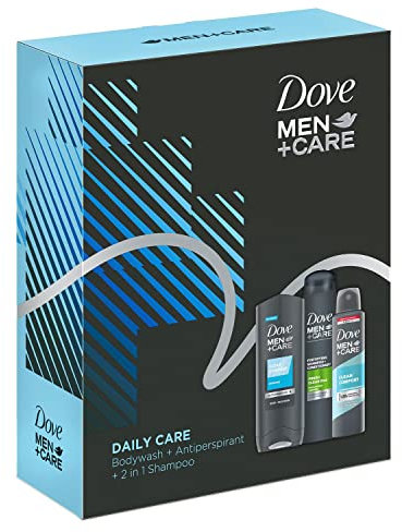 Dove Men + Care Trio Christmas Gifts Set, Gift For Men, Teenagers And Boys, Skin Care Kit, Long Lasting Dove Deodorant For A Clean And Fresh Fragrance And Shower Gel, Christmas Stocking Fillers