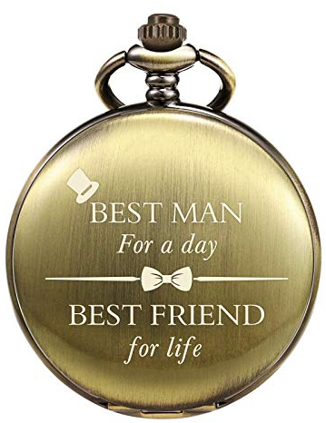 TREEWETO Taschenuhr - Personalisiert Graviert Best Man Taschenuhr Quarz Fobwatch - Bräutigam Geschenke Für Hochzeit | Trauzeuge Geschenke -Trauzeuge Taschenuhr Hochzeitsgeschenk