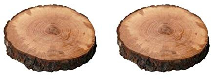 Sottopiano Tronco Di Legno Con Corteccia, Sottopiatti di legno 25 cm (2)