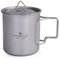 Boundless Voyage Camping Cookware 420ml Titanium Camping Pot with Lid Foldable Handle Ultralight Titanium Cup Coffee Mug for Backpacking Hiking Ti3025D