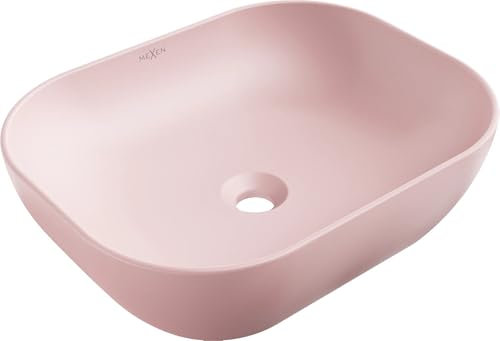 Mexen Lavabo de baño de cerámica con un solo cuenco rosa mate rosa 21095044