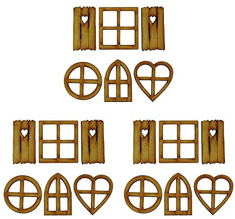 YONGTTFEI 18 decorazioni per finestre in miniatura in legno, stile rustico, porte fatate, mini ornamenti per porte e giardini fatati, decorazioni per la casa