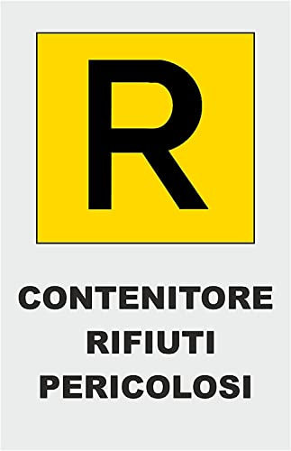 NEW CARTELLO NORME E ISTRUZIONI - CONTENITORI RIFIUTI PERICOLOSI - Adesivo Extra Resistente, Pannello in Forex, Pannello In Alluminio (Adesivo 20x31)
