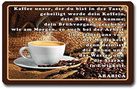 TRIOSK Kühlschrankmagnet stark Kaffee Magnet Sprüche lustig Motivation mit Spruch Kaffeegebet Poesie Coffee Geschenk für Kaffeeliebhaber